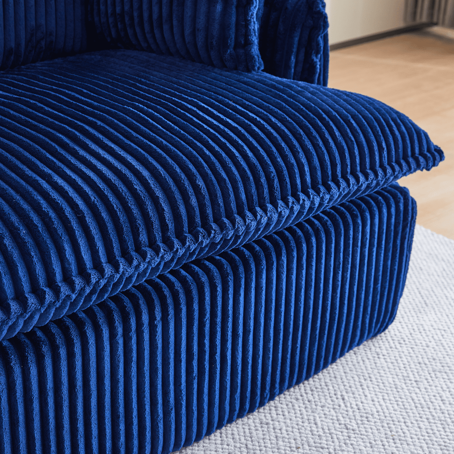 Gewnee Convertible Corduroy Armchair with Ottoman - Modern Compressed for Small Spaces, Living Room