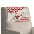 thumbnail image 2 of COEQINE Non-Slip Recliner Headrest Cover PU Leather Washable Head Rest Covers for Recliner Chair with Hook and Loop Straps for Home & Office, 17x27 Inch, Snowman Candy White Red, 2 of 7