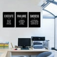 thumbnail image 3 of Framed Canvas Wall Art Success Quote, Office Wall Art, Black Large Poster, Positive Motivational Set of 3 Prints, Execute Failure Definition, Inspirational Print (A-3pcs,12x16inchx3pcs), 3 of 6