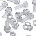 thumbnail image 6 of 60x Transparent Clear Plastic Acrylic Thumbscrews, slotted+knurled M8 x 25mm, (5/16 x 1 in), nuts, bolts, washers, 6 of 11