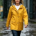 thumbnail image 6 of AnuYalue Women Waterproof Jacket Fashion Button Coat Striped Lined Windbreaker Jackets with Pockets Long Sleeve Outerwear, 6 of 8