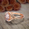 thumbnail image 2 of Sale 1.50 Carat 8x6mm Oval Cut Morganite and Diamond Moissanite Engagement Ring Wedding Ring in 10k Rose Gold Jewelry, 2 of 5