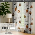 thumbnail image 6 of Vargottam Cotton Rod Pocket/Back Tab Curtains - 96" Floor-Length Drapes for Long Doors or Large Windows - Light Filtering, 3-in-1 Header - Set of 2, 52"x96" - Kids Print (White), 6 of 8