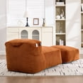 thumbnail image 4 of CQSXDA Large Memory Foam Bean Bag Chair Corduroy with Ottoman for Living Room, Bedroom, and Balcony Use, Orange, 4 of 17