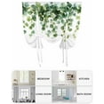 thumbnail image 6 of Country Green Leaves Tie Up Curtains for Window, Thermal Insulated Balloon Shade Adjustable Rod Pocket Curtains Valance Panels for Kitchen Bathroom Cafe 42 x 54 Country Pastoral Vines Plants, 6 of 6