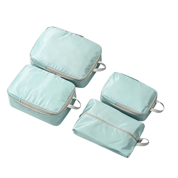 Packing Cubes, 4 Pack Water-Repellent Tear-Resistant Travel Clothes Storage Organizer Bags with Carry Handle, Foldable Suitcase Luggage Sorting Bags, 9.8" X 13.8" X 1.6"