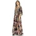 thumbnail image 3 of Sakkas Yeni Women's Short Sleeve V-neck Summer Floral Long Caftan Dress Cover-up - 493 - One Size, 3 of 5