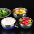 thumbnail image 3 of 10Pcs Stainless Steel Double-Layers Anti-Rust Thermal Bowl Rice Mixing Instant Noodles Container Household Kitchen Utensils Steel Color, 3 of 9