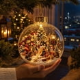 thumbnail image 5 of Christmas Light Up Crystal Clear Ornament Balls - Magic Winter World Scene, 3.15" Xmas Tree Hanging Decor with Warm Light, Reusable Sturdy Decor for Xmas Tree Home Mantel Window Festive Party, 5 of 6