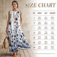 thumbnail image 7 of Xixirimido Blue Boho Flowers Print Women Maxi Dresses Casual Summer Dresses Tank Long Flowy Sleeveless Sundresses with Pockets Beach Vacation Outfits, 3X-Large, 7 of 7