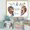 thumbnail image 2 of Designart 'Hearted Shaped Feathers With Love' Traditional Framed Canvas Wall Art Print, 2 of 5