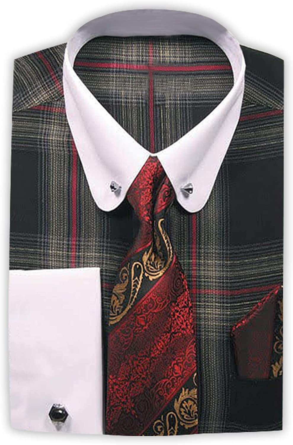 men's shirt with tie bar collar