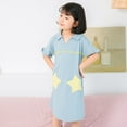 thumbnail image 4 of LYMAYTER Kids Girls Cotton Nightgown Pajamas Soft Printed Sleepwear Toddler V-Neck Cardigan Dresses Robe for 3-10 Years, 4 of 9
