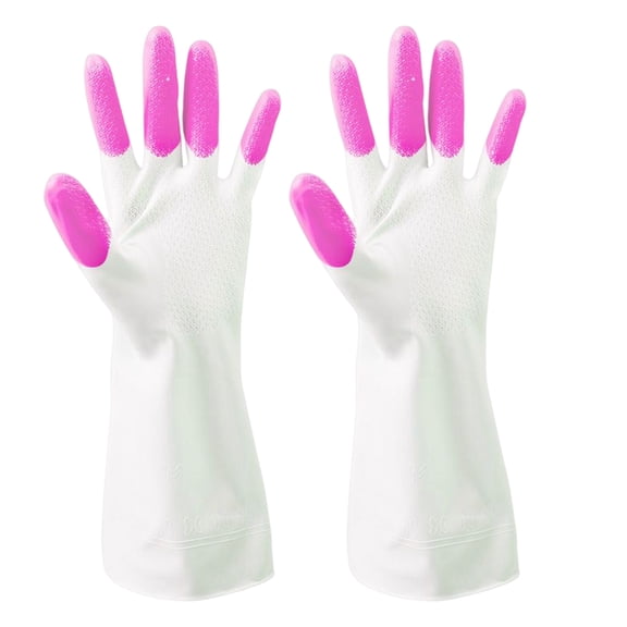 Bewildely 2 uds guantes antideslizantes manoplas universales Cool Fit antideslizantes platos limpios para el hogar accesorio de hombres mujeres Suministros de limpieza para el hogar Dedos rosados Bewildely HA080507-02B
