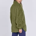 thumbnail image 5 of nerohusy Womens Half Zip Sherpa Pullover Fuzzy Fleece Oversized Sweatshirts 2025 Long Sleeve Winter Warm Outerwear with Pockets Green,L, 5 of 9