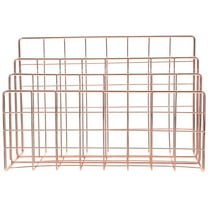 Rose Gold Desktop File Organizer for Storage Made of Iron with Multifunctional Design Fits