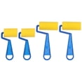 thumbnail image 1 of EeaseMX 2 juegos / 4 piezas de pinceles de esponja pintados de arte de bricolaje y juego de paletas de colores graffiti educativo temprano dibujo acuarela pluma pintura suministros de arte (amarillo), 1 of 7