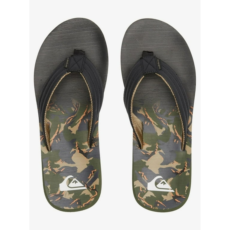 Quiksilver Men's Carver Print Flip Flop Sandals Green 1