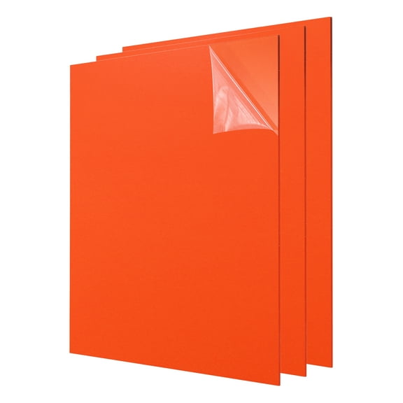 3Pcs Acrylic Sheets 8x8 Inch 1/8 Inch-3mm for Picture, Orange