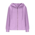 thumbnail image 4 of vigerkar Zip Up Cardigan Sweatshirts for Women Long Sleeve Lightweight Hoodie Oversized Casual Hoodies Sweater Fashion Jackets (Purple, XL), 4 of 6