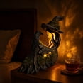 thumbnail image 5 of 2026 New Halloween Mossy Tree Witch With Crow Light Up 7" Resin Figurine Rave Mantel Shelf Party Decorations, 5 of 8