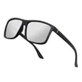 thumbnail image 2 of NIEEPA Men's Driving Sports Polarized Sunglasses Square Plastic Frame Glasses (White Silver Lens/Black Frame) NIEEPA NIEEPA, 2 of 2