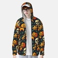 thumbnail image 2 of Kdxio Halloween Skull Print Women Men Sun Protection UPF 50+ Jackets Zip Up Long Sleeve Hoodie Hiking Lightweight with Pockets, 2 of 7
