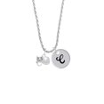 thumbnail image 2 of Delight Jewelry Curled Up Cat Silvertone Script Initial Disc - C - Charm Necklace, 20"+3", 2 of 4