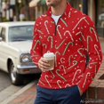 thumbnail image 6 of Aplkyhs Christmas Candy Cane Men Sport Cloth Golf Tennis Shirts Long Sleeve Sport Shirts Soft and Comfortable Lightweight with Collar Shirt Fit Plain for Golf Tennis Running Gym, 6 of 7