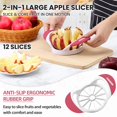 thumbnail image 4 of U Chef Cortador Manzana Grande Eficiente Acero Inoxidable 12 Rebanadas Rojo, 4 of 8