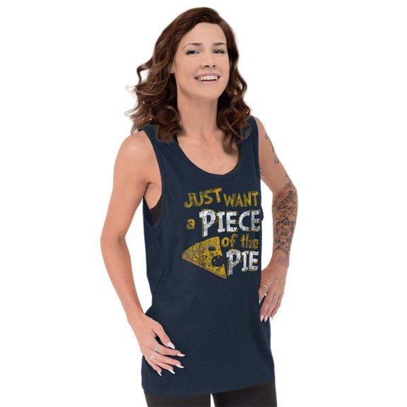 Piece of Pie Pizza Slice Geek Nerd Tank Top T Shirts Men Women Brisco Brands S