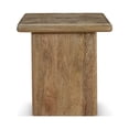 thumbnail image 3 of 23 Inch Modern Side End Table, Brown Mango Wood, Square Geometric Surface, 3 of 5