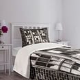thumbnail image 5 of Ambesonne Industrial Quilted Bedspread Set 2 Pcs, Broken Window, Twin Size, Charcoal Grey Pale Grey, 5 of 6