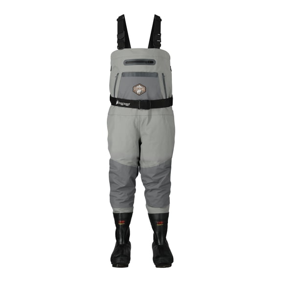 Frogg Toggs SteelHeader Insulated Chest Waders with Felt Waterproof Boots for Men, Slate/Gray, Size 11
