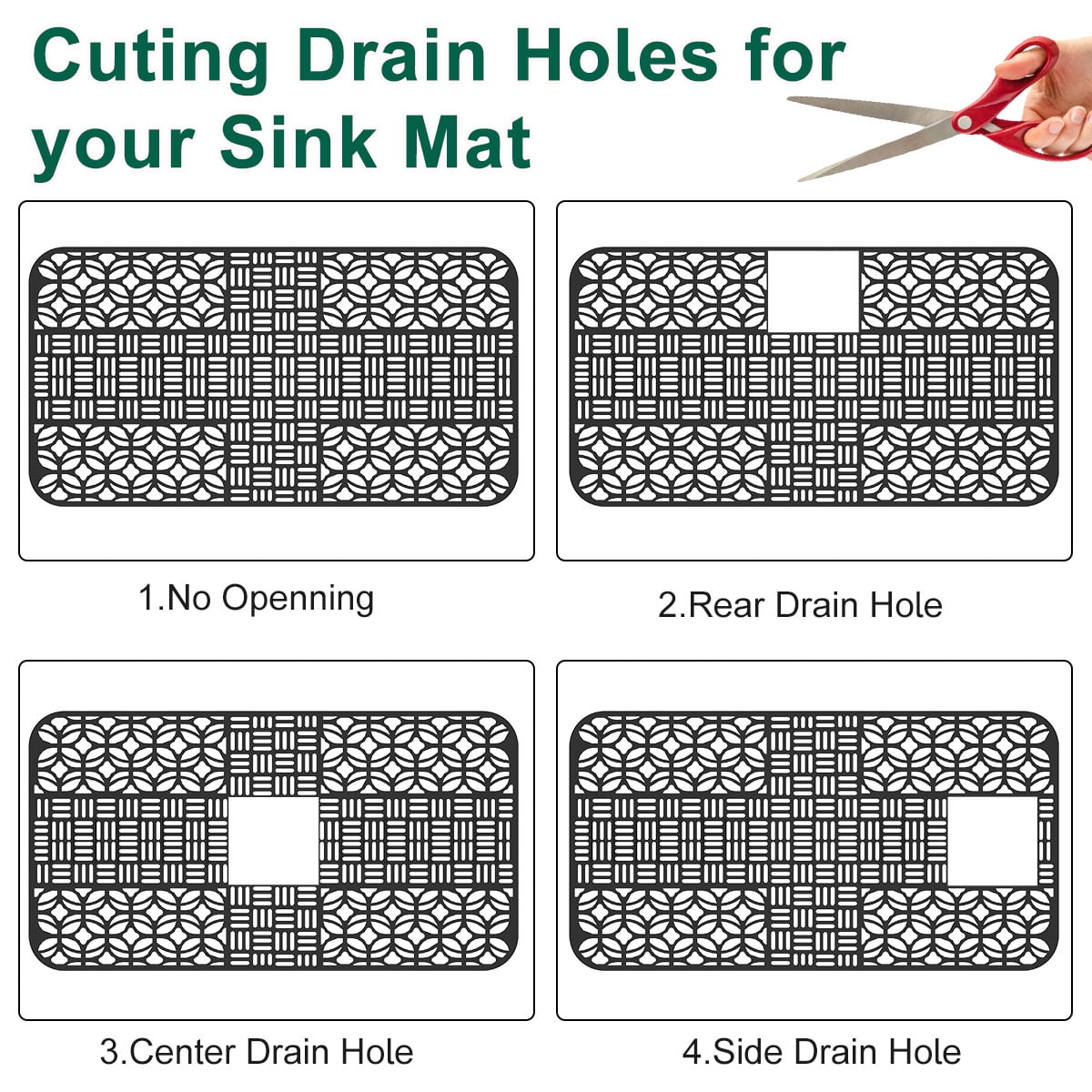 Polder Sink Mat With Center Hole, Sink Mats & Drains
