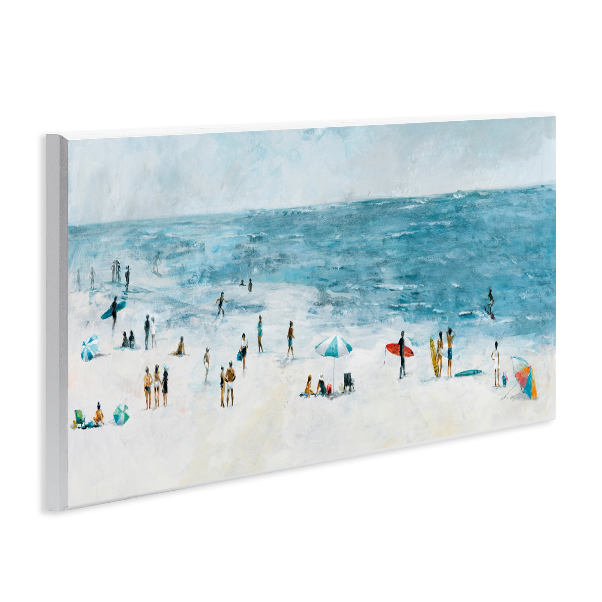 Stupell Industries Busy Beach Coastal Scene Wall Plaque Art, design by Lorenzo Collective