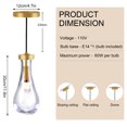 thumbnail image 2 of FOVOLAT Pendant Light Kitchen Island Modern Raindrop Chandelier Set of 3 Clear Glass Drop Lights Pendant Light Fixtures for Porch Dining Room Hallway Living Room responsible, 2 of 9