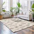 thumbnail image 3 of 3'x5' Area Rugs, Vintage Beige Botanical Indoor Outdoor Area Rug for Living Room Bedroom, Farmhouse Summer Floral Washable Bathroom Rugs Kitchen Floor Carpet Mats Home Decor Aesthetic, 3 of 7