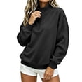 thumbnail image 2 of Women Sweatshirt Sevevn Quarter Zip Stand Collar Oversized Fit Soft Fleece Fabric Drop Shoulder Long Sleeve Pullover Top For Daily Casual Lounging Outdoor Wear, 2 of 8