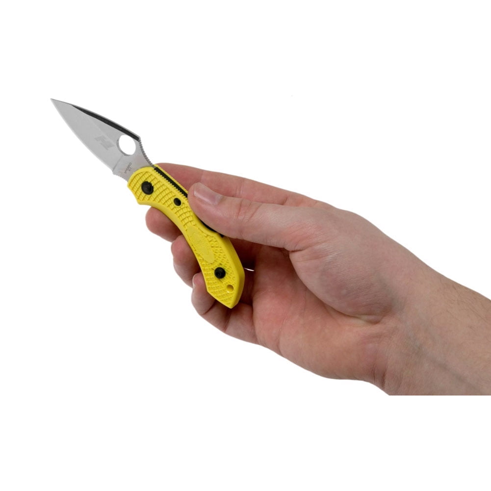 Spyderco Dragonfly 2 Salt Lightweight Yellow FRN PlainEdge Folding Knife