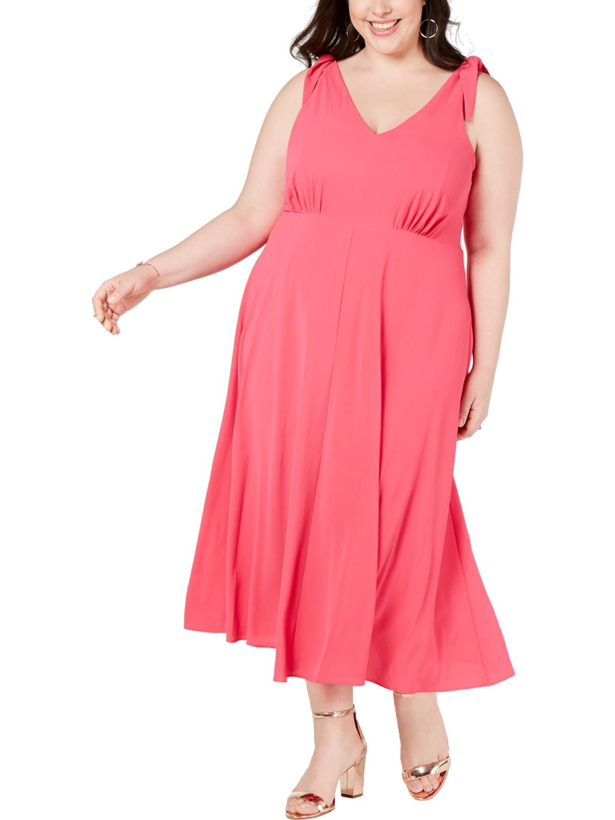 tie shoulder midi dress