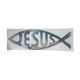 thumbnail image 1 of Emblema adhesivo 3D para coche, diseño de pez Jesús, cromado cepillado, reutilizable, 14,5 x 4 cm Plata, 1 of 9