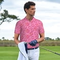 thumbnail image 3 of Picia Cute Cowgirl Print Men's Polo Shirt, Two-Button Closure Pique Polo Shirt, Summer Fashion Golf Shirt-3X-Large, 3 of 6