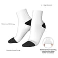 thumbnail image 6 of Rateoe White Pattern Quarter Crew Socks,Toe Seamed Ankle Socks,Cotton Cushioned Breathable Athletic Crew Sports Socks, 6 of 7