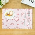 thumbnail image 3 of DouZhe Polyester Placemats Set of 4, Pink Cartoon Rainbows Unicorns Pattern Heat Resistant Place Mats for Dining Table, 12" x 18", 3 of 7