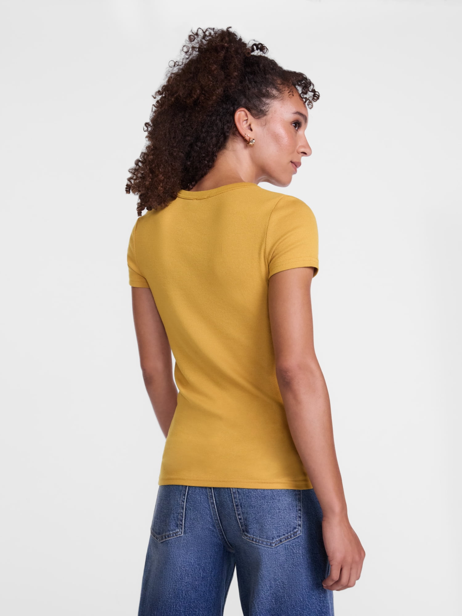 Scenario Women's Rib Tee with Short Sleeves, Sizes XS-XXXL