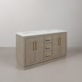 thumbnail image 3 of Water Creation 60" Wood Double Bathroom Vanity in Gray Oak & Gold, 3 of 10