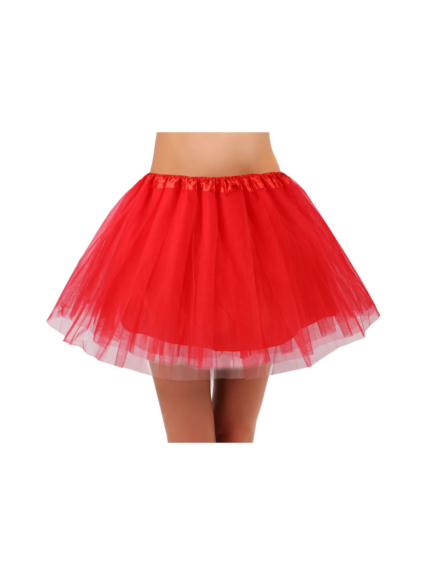 Red Tutu Classic 4 Layered Satin Lined Ballerina Tutu Skirt,Red