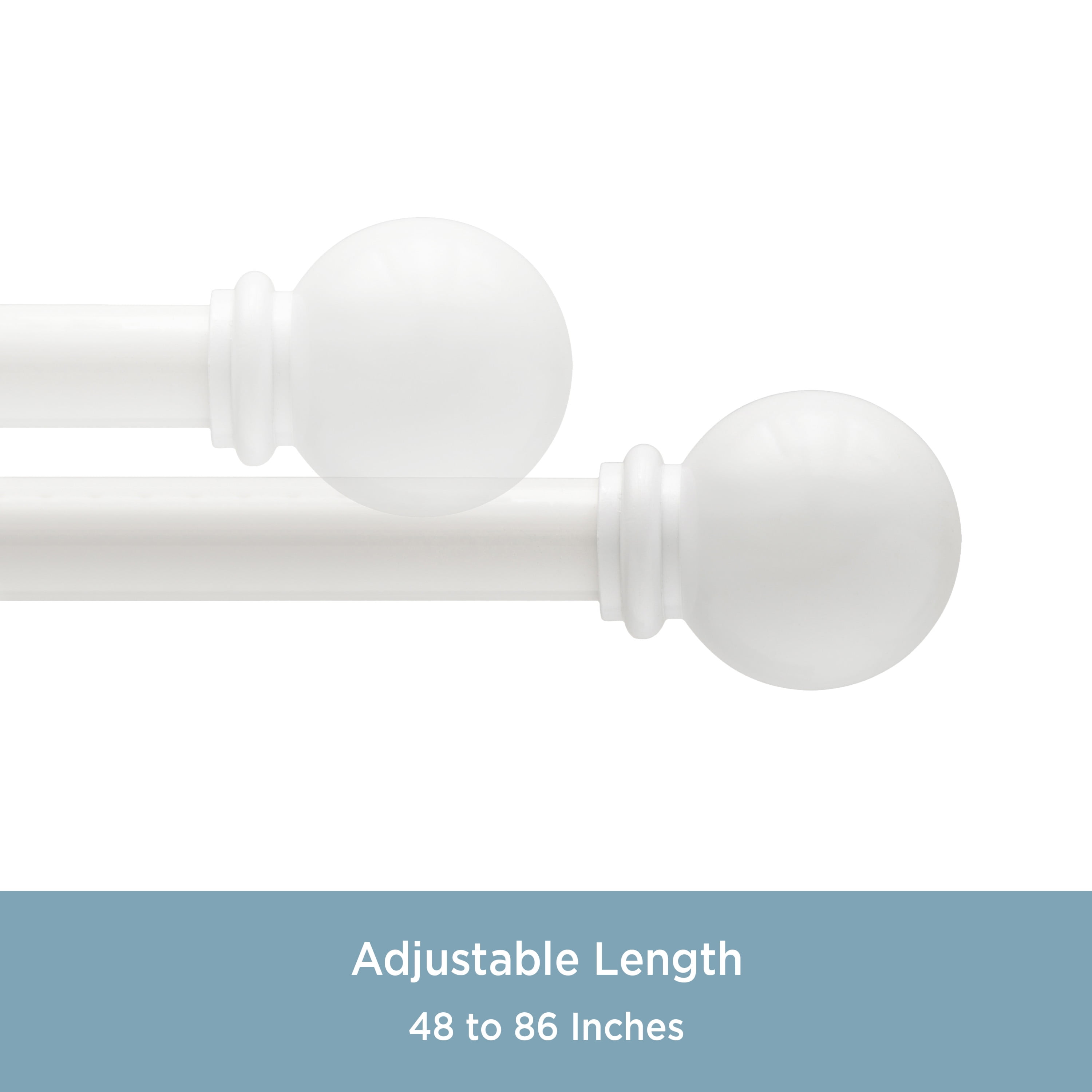 Chelsea 48-86 in. Decorative Curtain Rod & Holdback Set, 5/8 in. Diameter