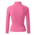 thumbnail image 4 of Gyexs Winter Sweaters for Women Soft Turtleneck Long Sleeve Wool Sweater Wool Base Layer Sweater Pullover Tops Womens Fall Clothes, Hot Pink, Size One Size, 4 of 5